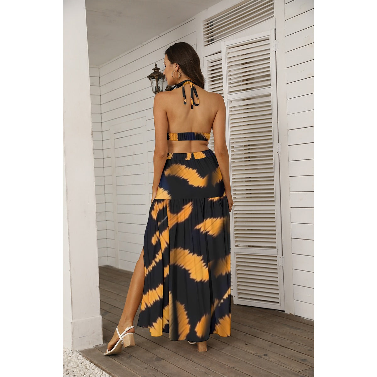 All-Over Print Women's Tie Back Wrap Dress