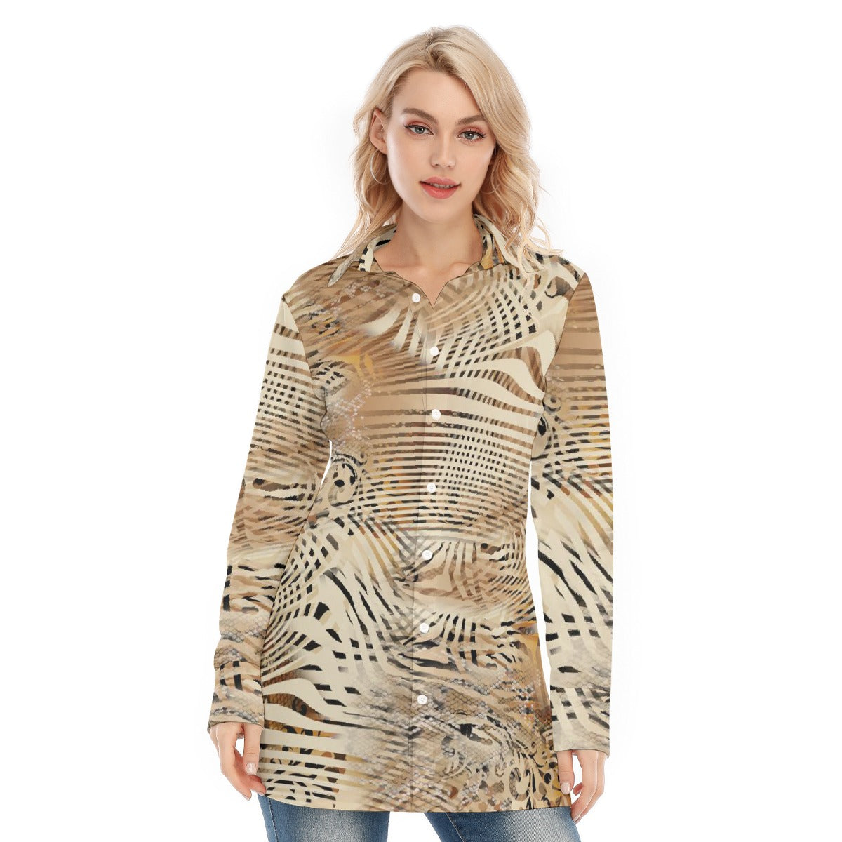 All-Over Print Women's Long Shirt