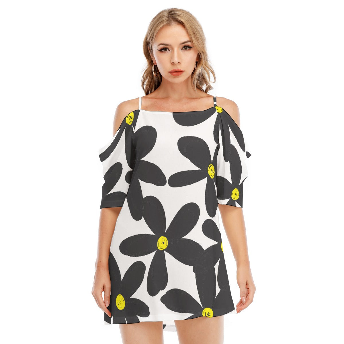 All-Over Print Women's Off-shoulder Cami Dress