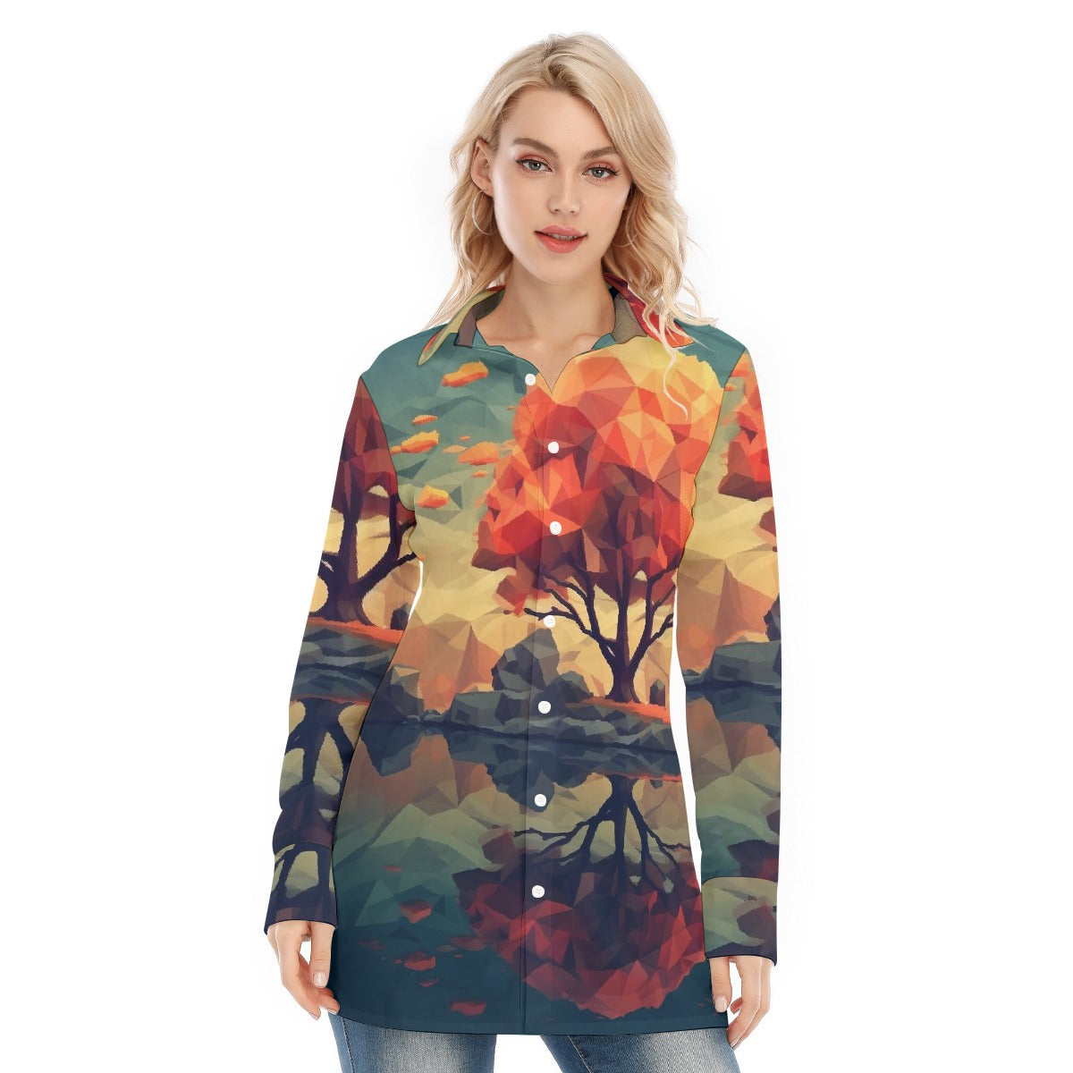 All-Over Print Women's Long Shirt