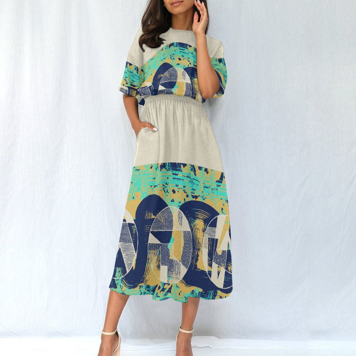 All-Over Print Women's Elastic Waist Dress