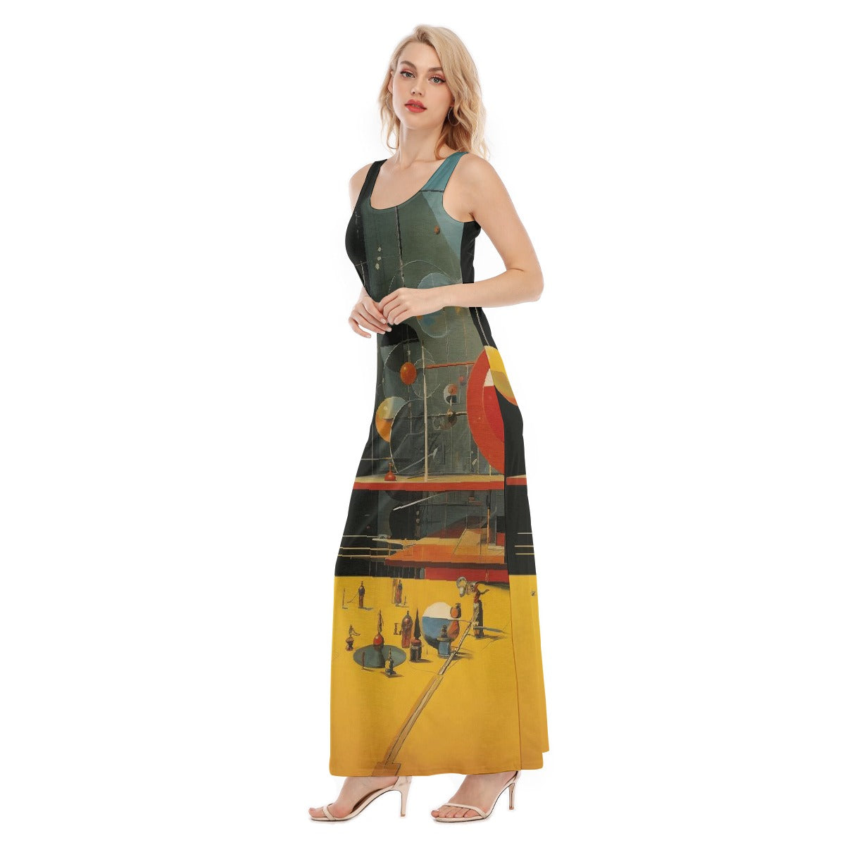 All-Over Print Women's Vest Dress | Length To Ankle