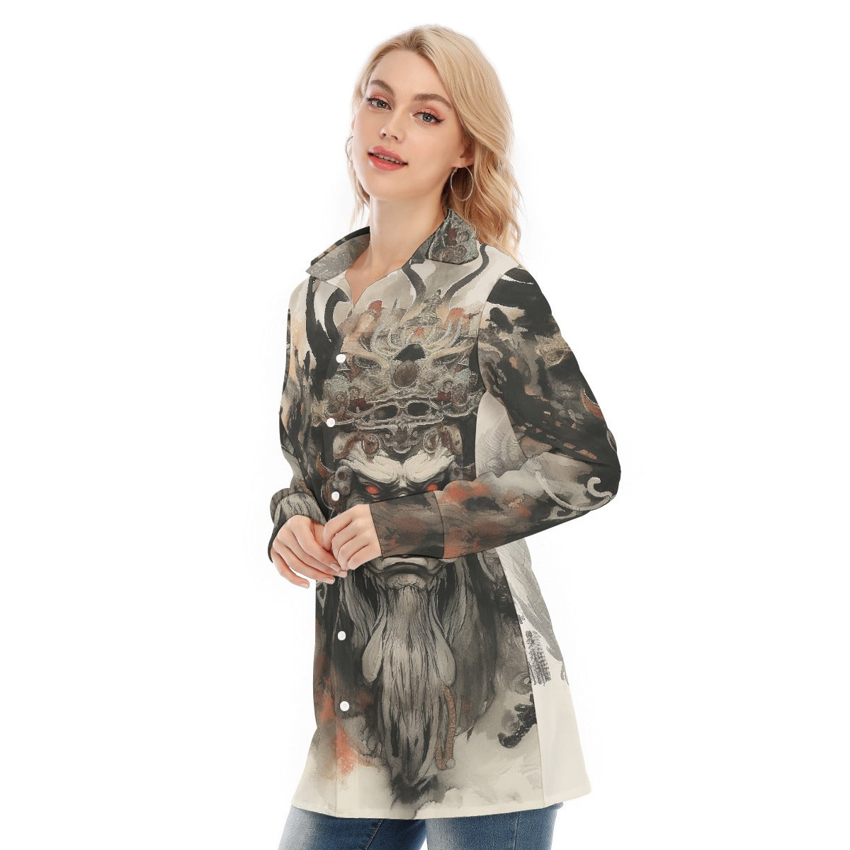 All-Over Print Women's Long Shirt