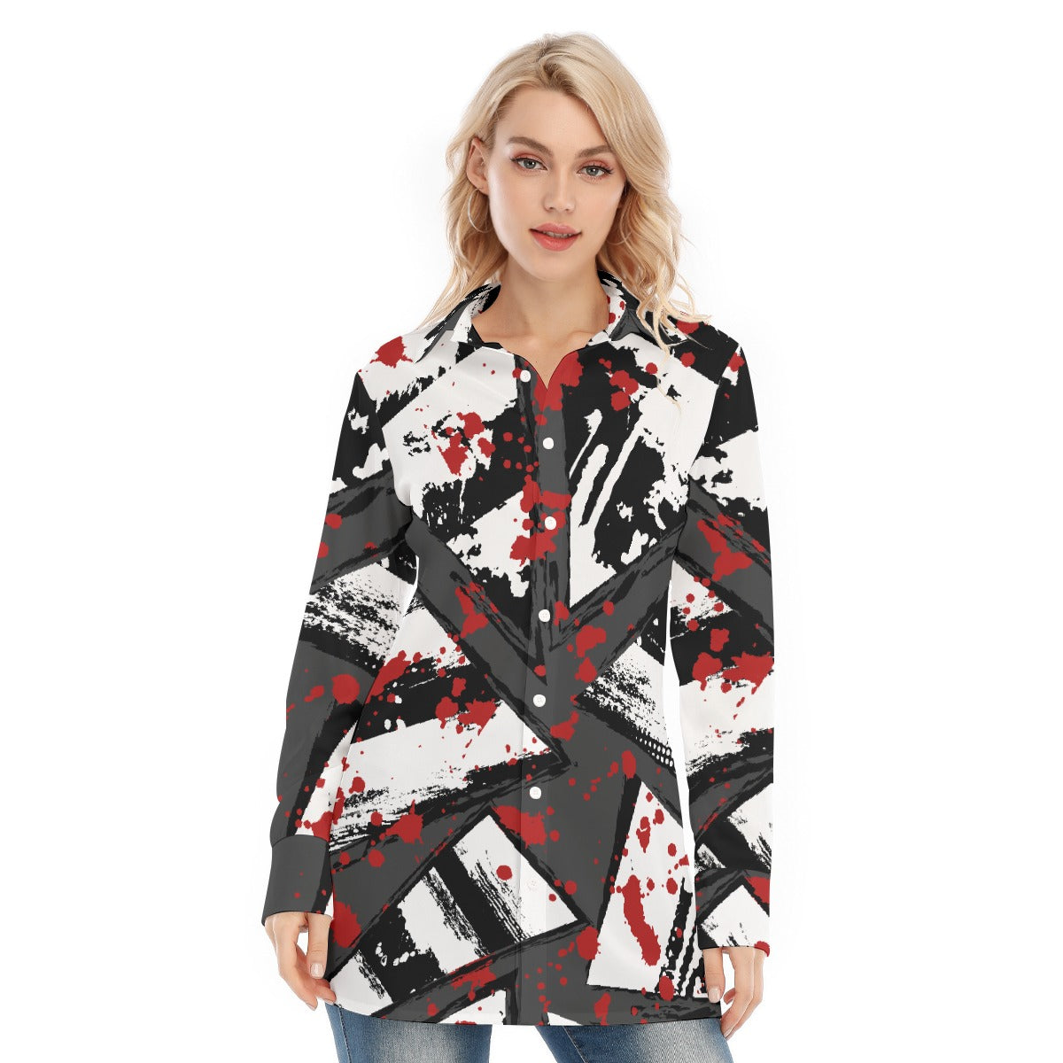 All-Over Print Women's Long Shirt