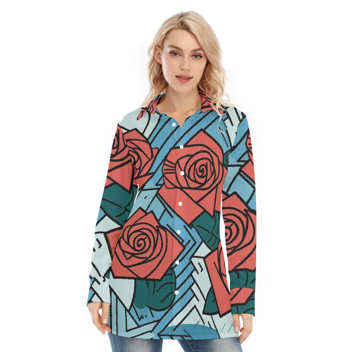 All-Over Print Women's Long Shirt