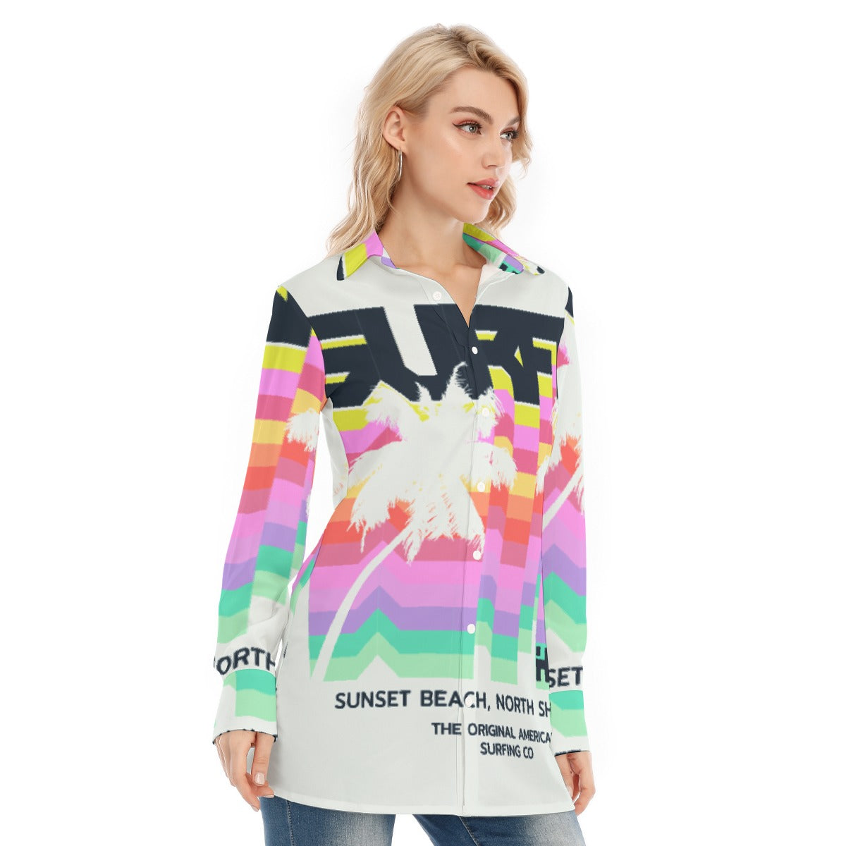 All-Over Print Women's Long Shirt