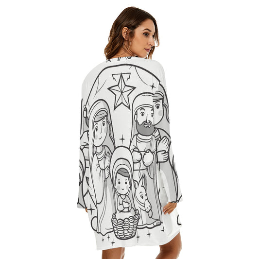 All-Over Print  Women's Loose Crew Neck Dress