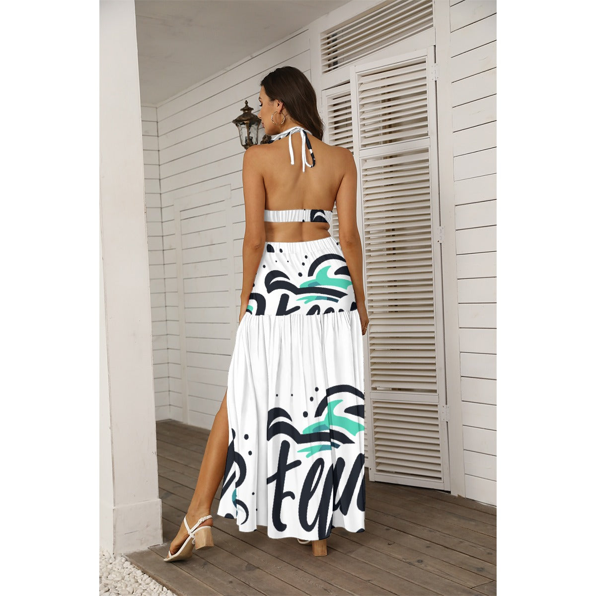 All-Over Print Women's Tie Back Wrap Dress