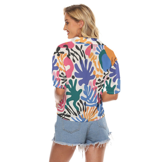 All-Over Print Women's V-neck Shirts