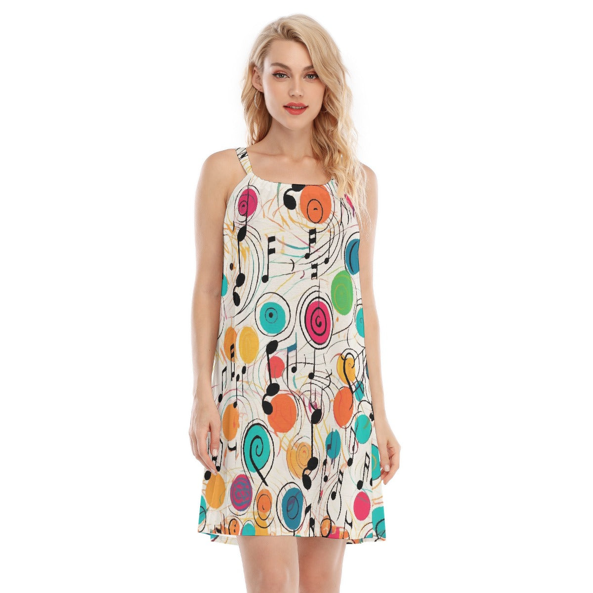 All-Over Print Women's O-neck Cami Dress