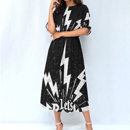 All-Over Print Women's Elastic Waist Dress