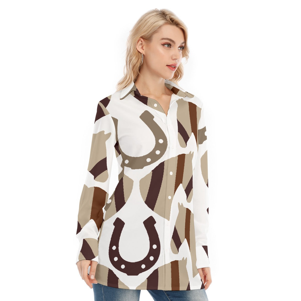 All-Over Print Women's Long Shirt