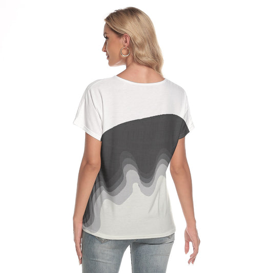 All-Over Print Women's Loose V-neck Short Sleeve T-shirt