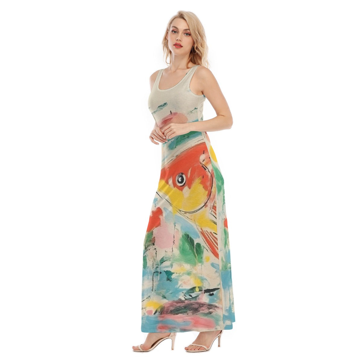 All-Over Print Women's Vest Dress | Length To Ankle