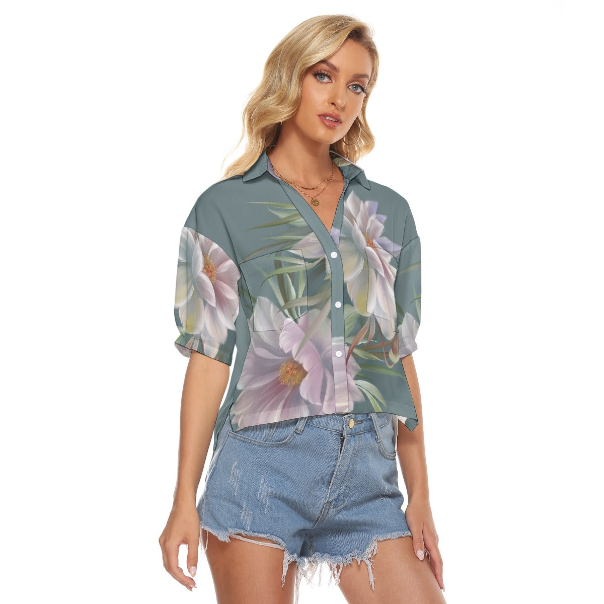 All-Over Print Women's V-neck Shirts