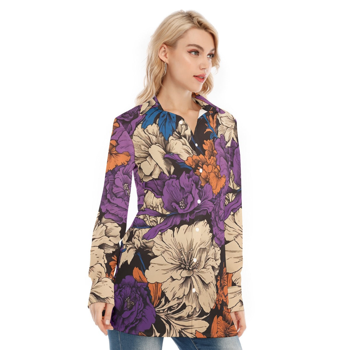 All-Over Print Women's Long Shirt