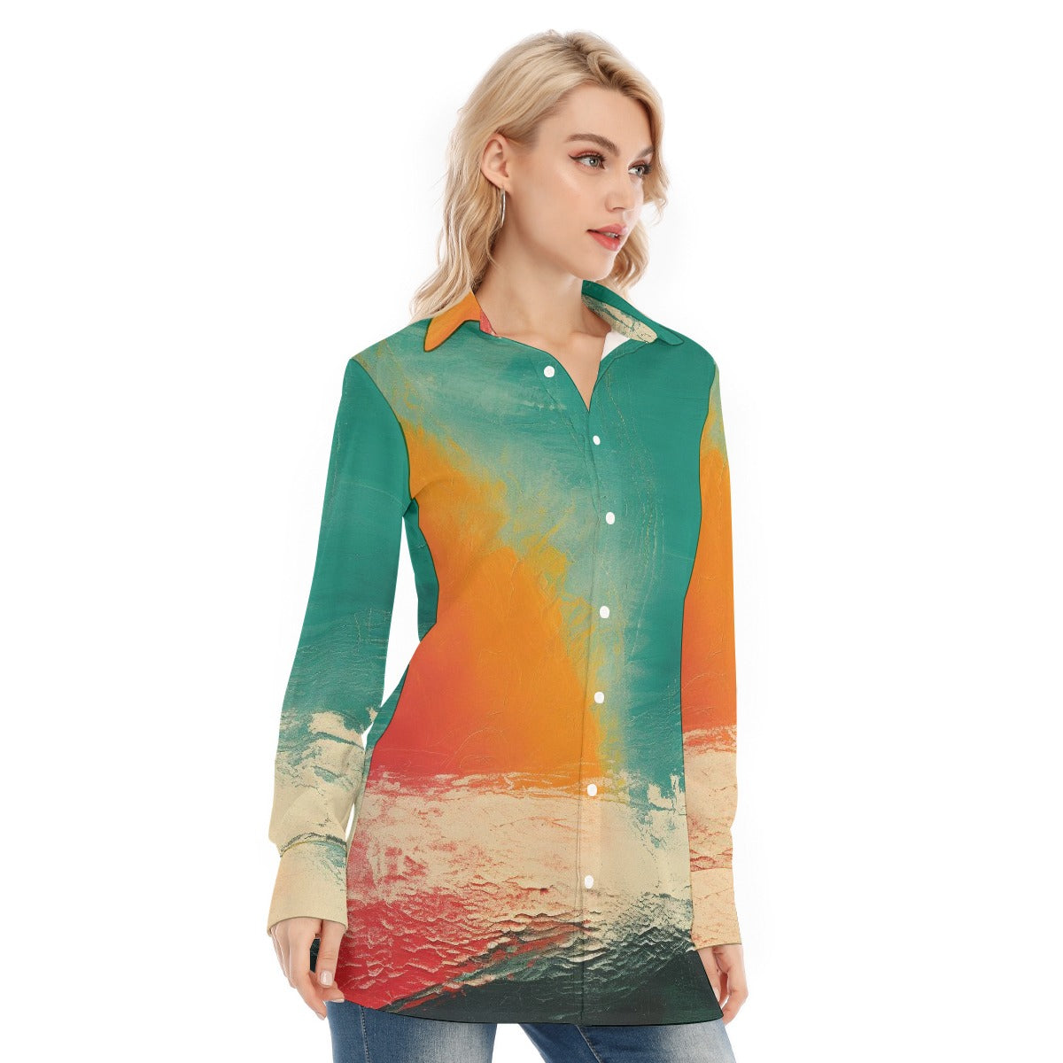 All-Over Print Women's Long Shirt