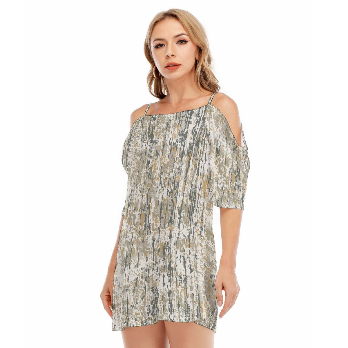 All-Over Print Women's Off-shoulder Cami Dress