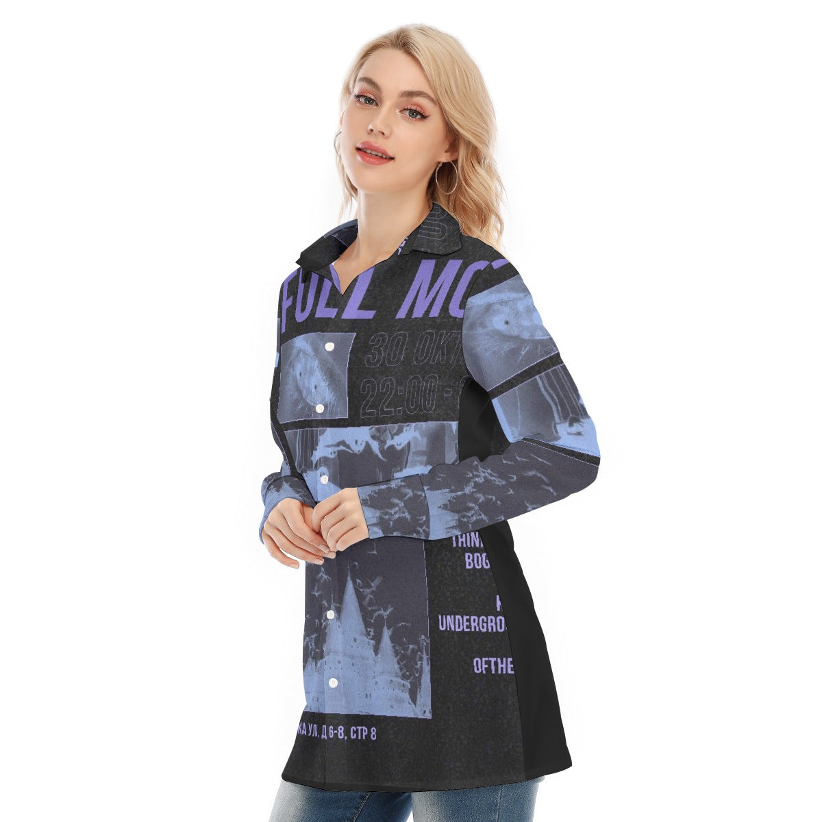 All-Over Print Women's Long Shirt