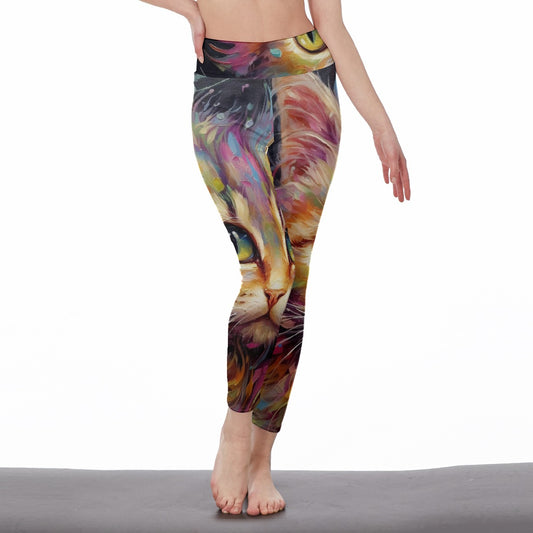 All-Over Print Women's High Waist Leggings | Side Stitch Closure