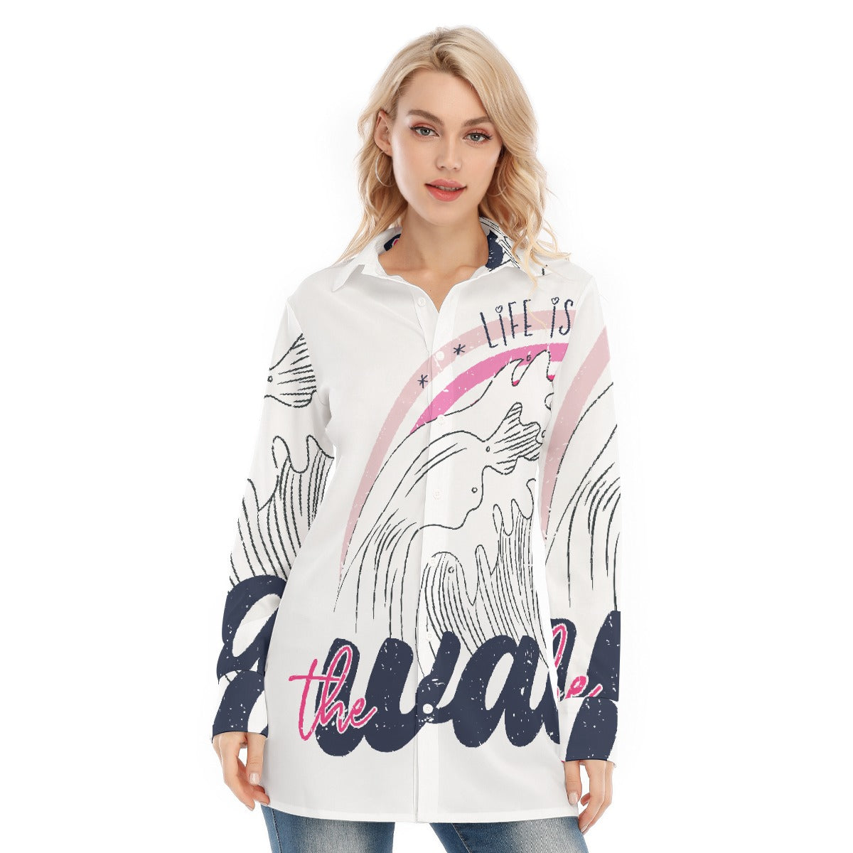 All-Over Print Women's Long Shirt