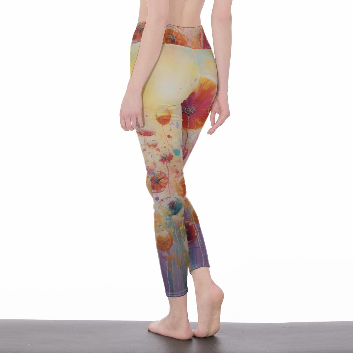 All-Over Print Women's High Waist Leggings | Side Stitch Closure