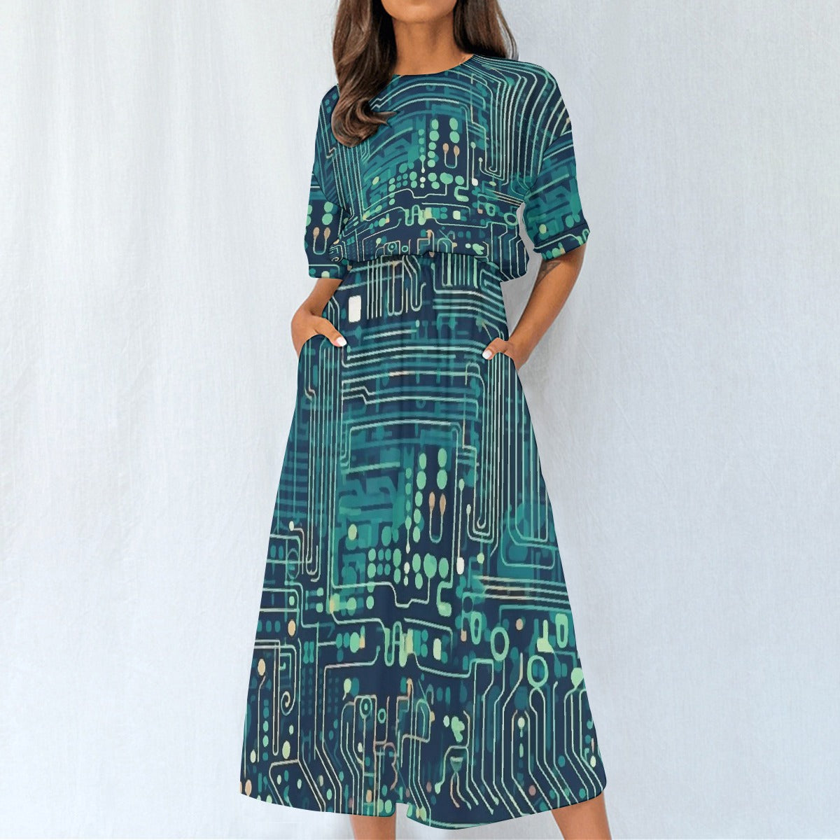 All-Over Print Women's Elastic Waist Dress