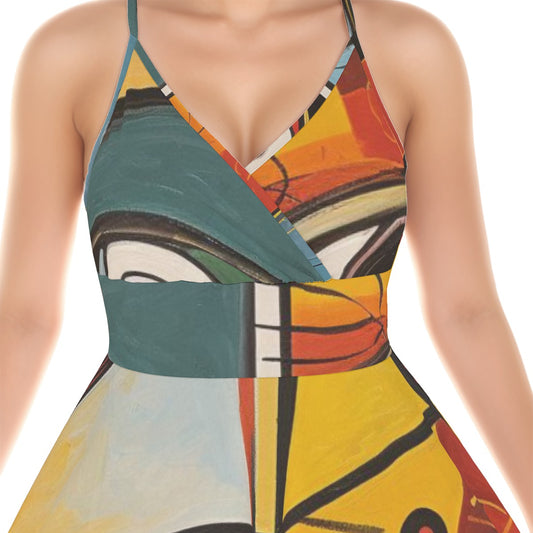 All-Over Print Women‘s Cross Cami Dress