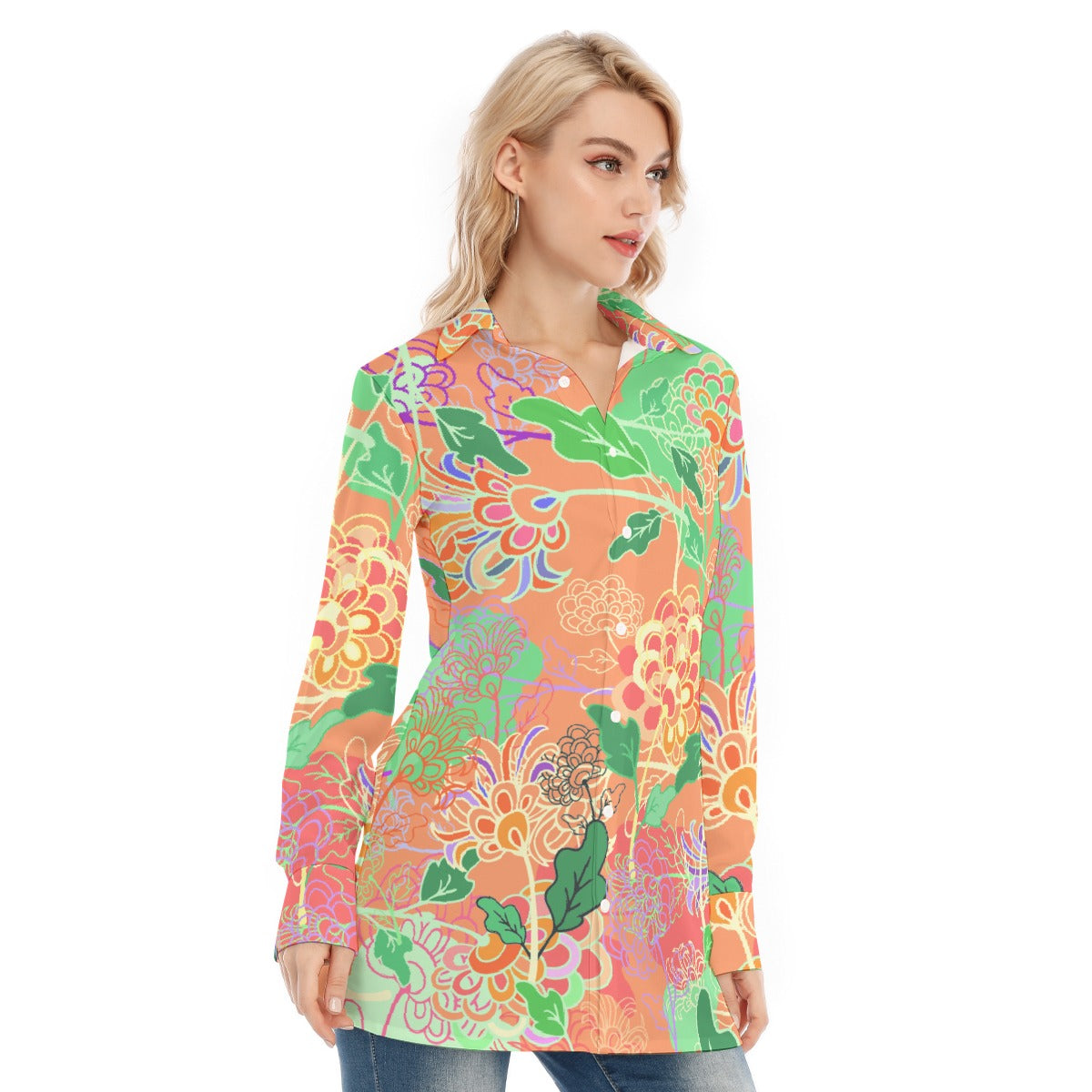 All-Over Print Women's Long Shirt