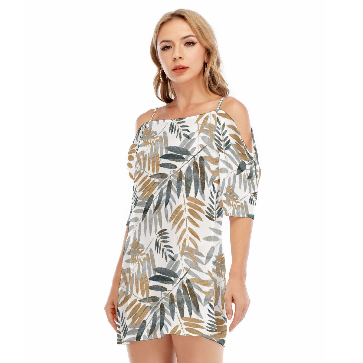 All-Over Print Women's Off-shoulder Cami Dress