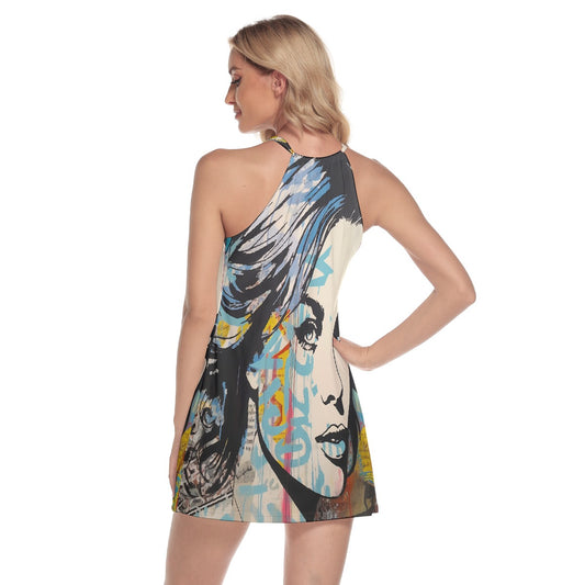 All-Over Print Women's Round Neck Above Knee Dress