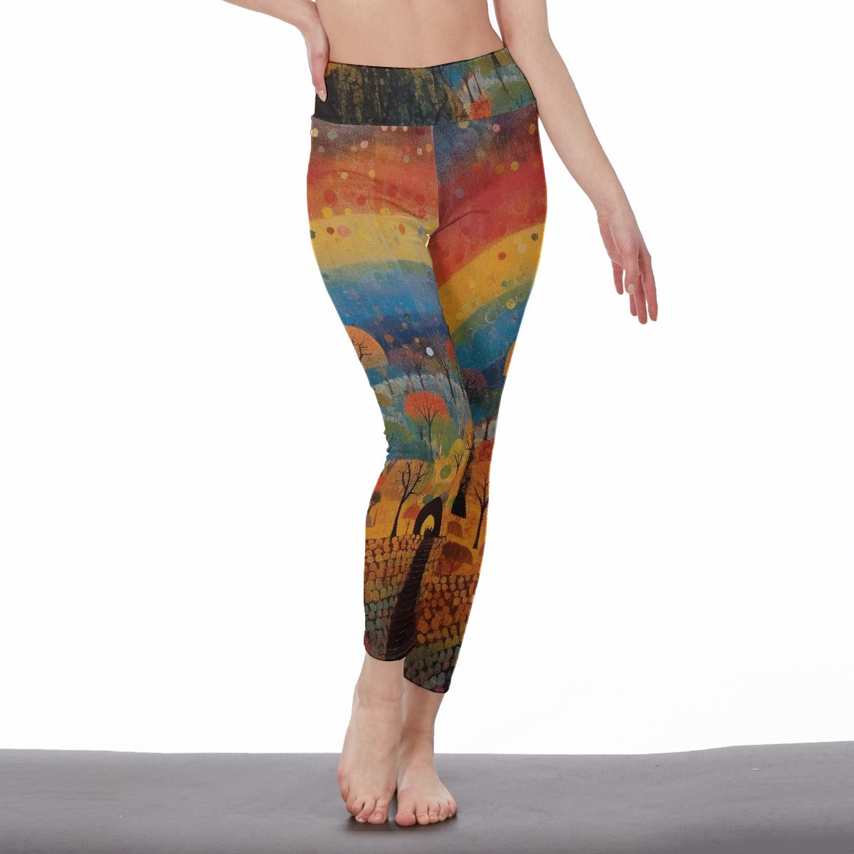 All-Over Print Women's High Waist Leggings | Side Stitch Closure