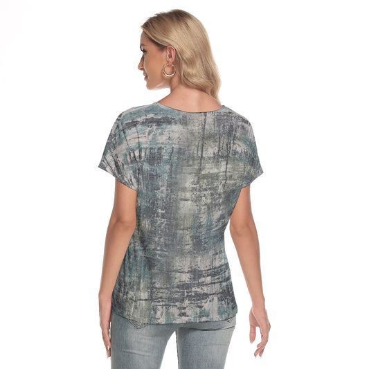 All-Over Print Women's Loose V-neck Short Sleeve T-shirt