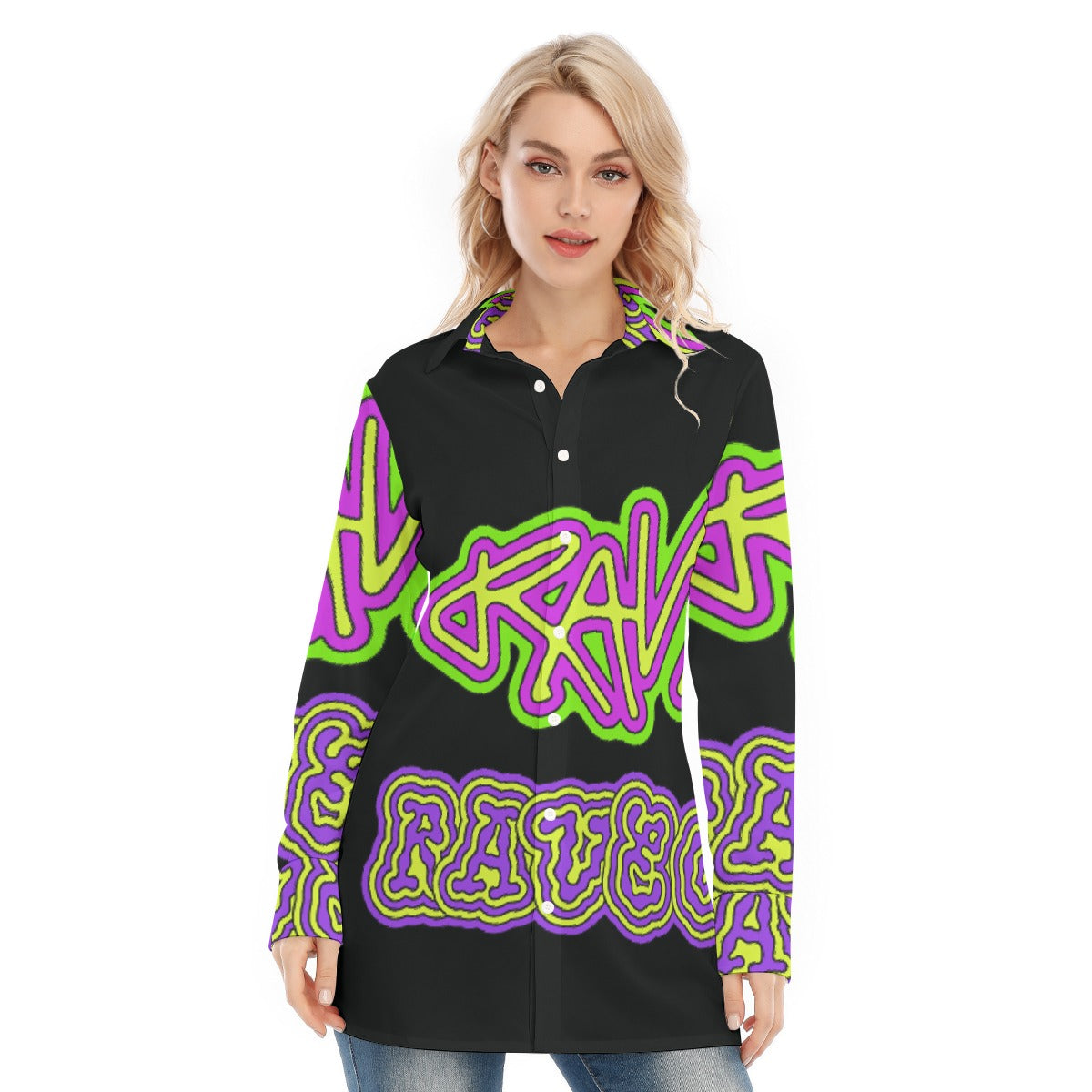 All-Over Print Women's Long Shirt