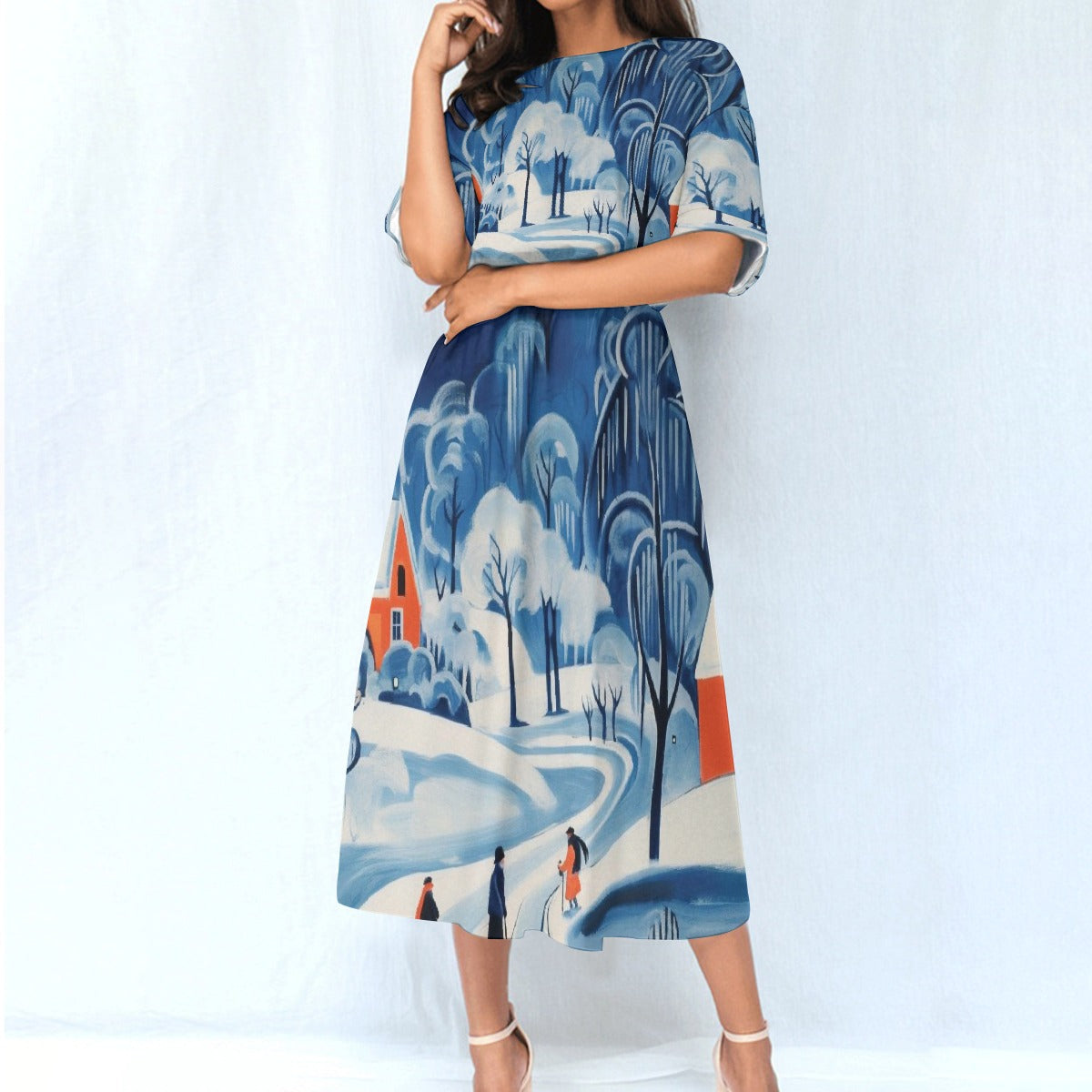 All-Over Print Women's Elastic Waist Dress