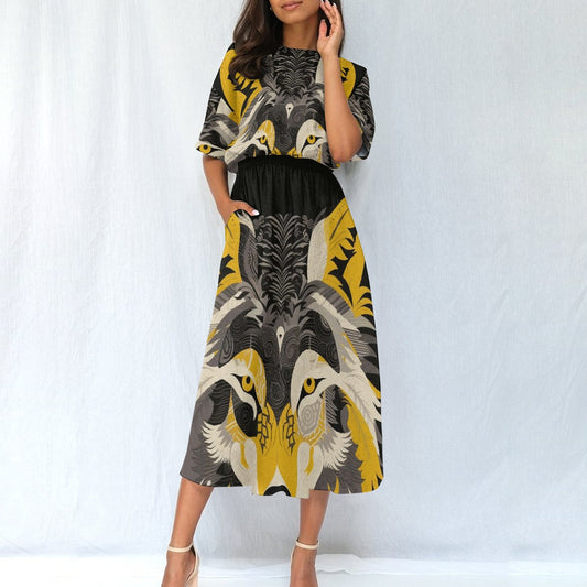 All-Over Print Women's Elastic Waist Dress