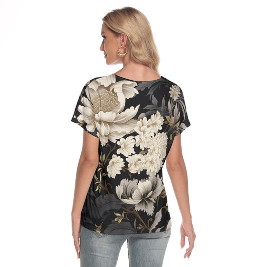 All-Over Print Women's Loose V-neck Short Sleeve T-shirt