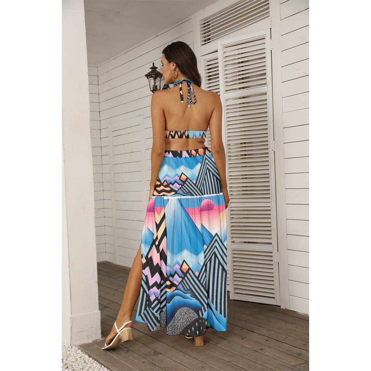 All-Over Print Women's Tie Back Wrap Dress