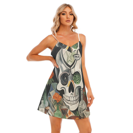 All-Over Print Women's V-neck Cami Dress