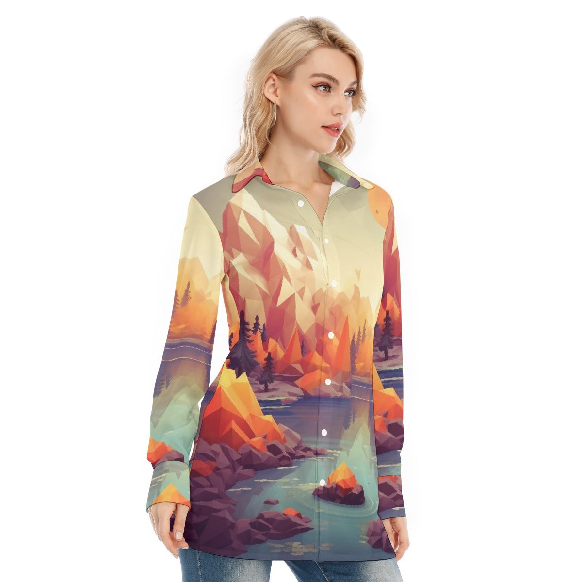 All-Over Print Women's Long Shirt