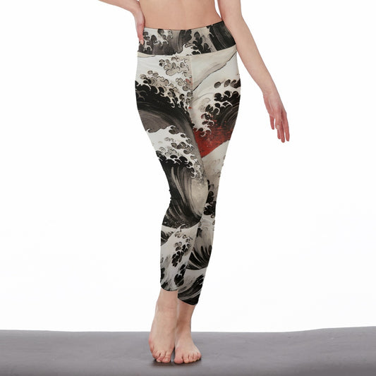 All-Over Print Women's High Waist Leggings | Side Stitch Closure