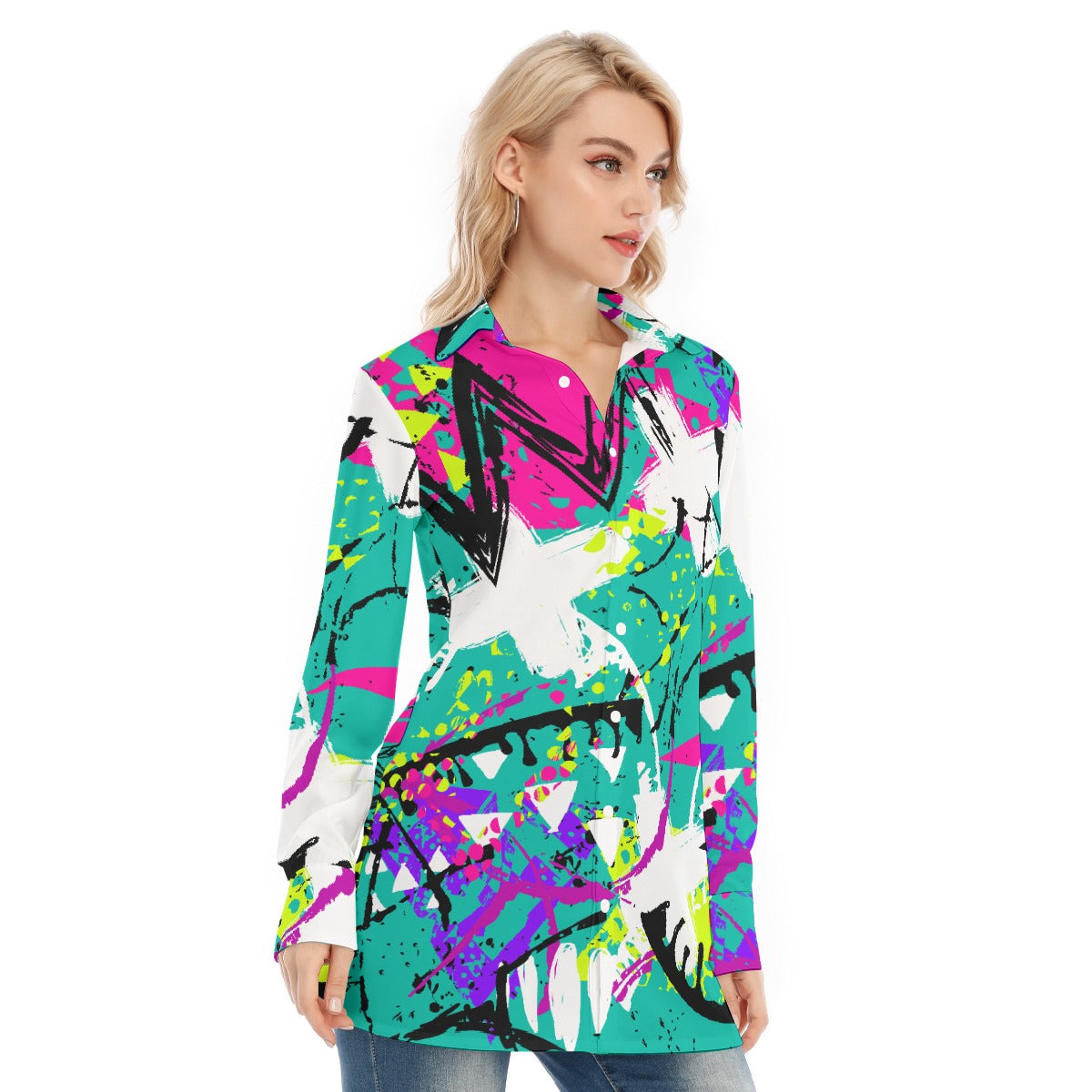 All-Over Print Women's Long Shirt