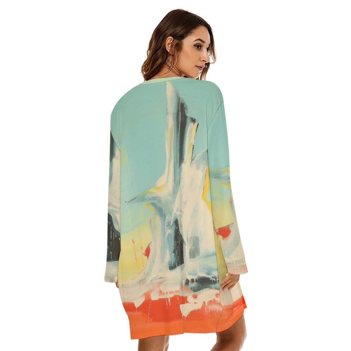 All-Over Print  Women's Loose Crew Neck Dress