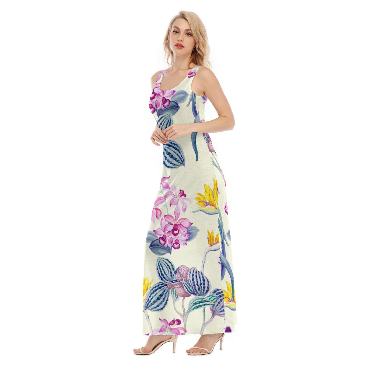 All-Over Print Women's Vest Dress | Length To Ankle