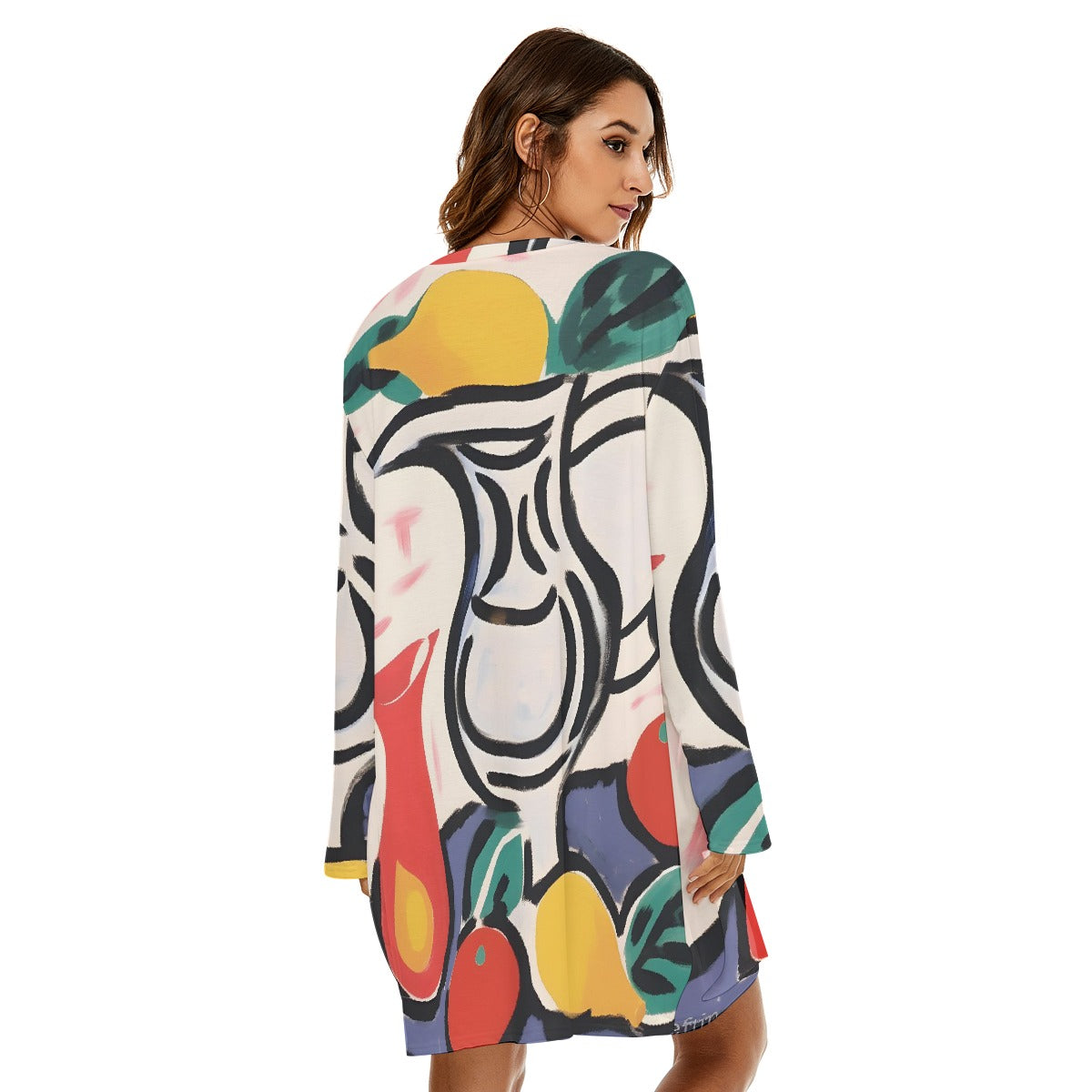 All-Over Print  Women's Loose Crew Neck Dress