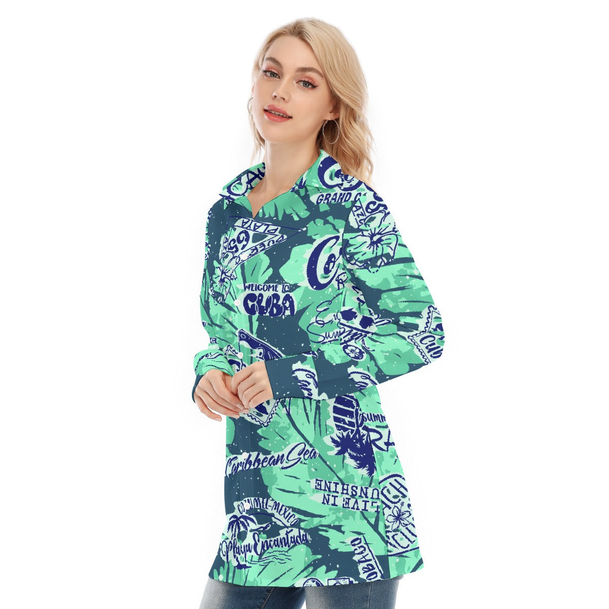 All-Over Print Women's Long Shirt