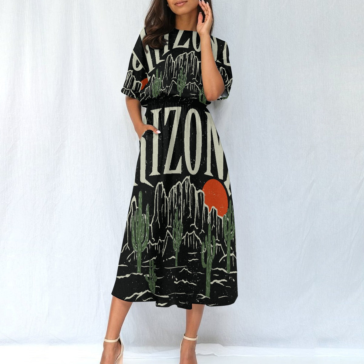 All-Over Print Women's Elastic Waist Dress