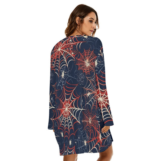 All-Over Print  Women's Loose Crew Neck Dress