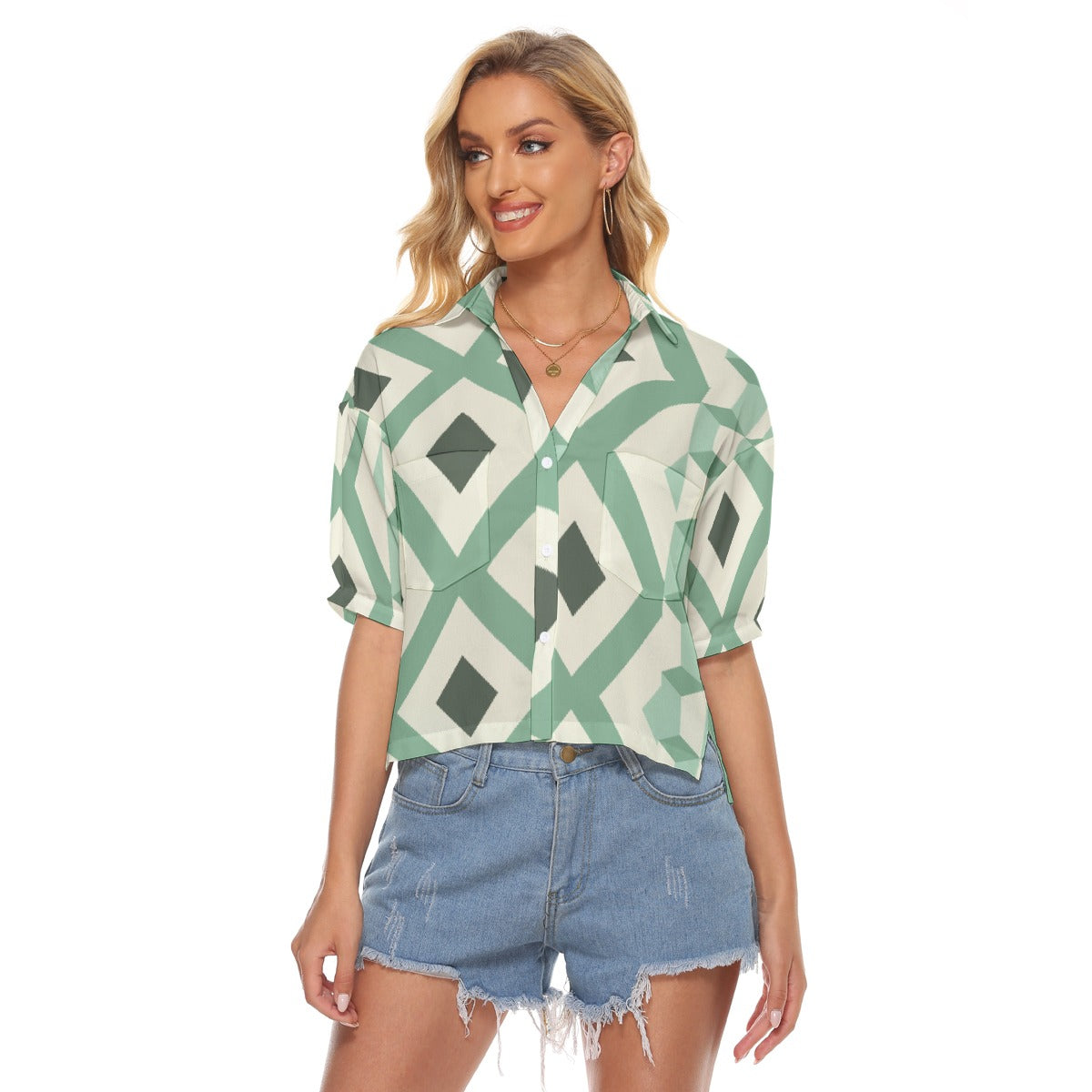 All-Over Print Women's V-neck Shirts