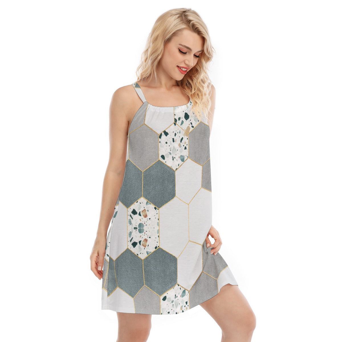 All-Over Print Women's O-neck Cami Dress